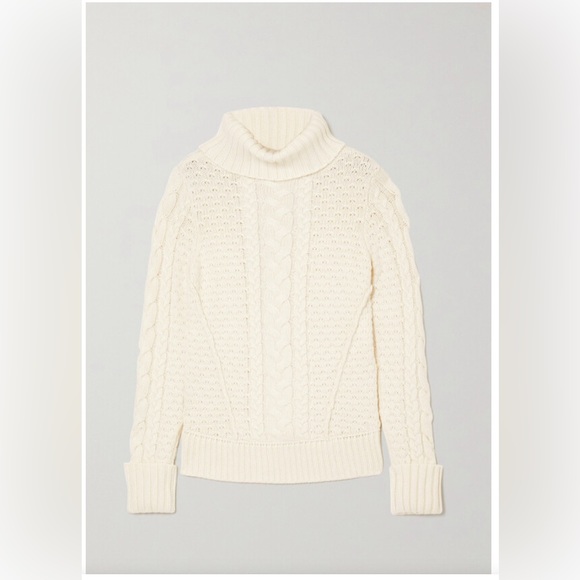 Veronica Beard Sereia Cable-knit Turtleneck Sweater - Ivory. Size XS. - Picture 7 of 11